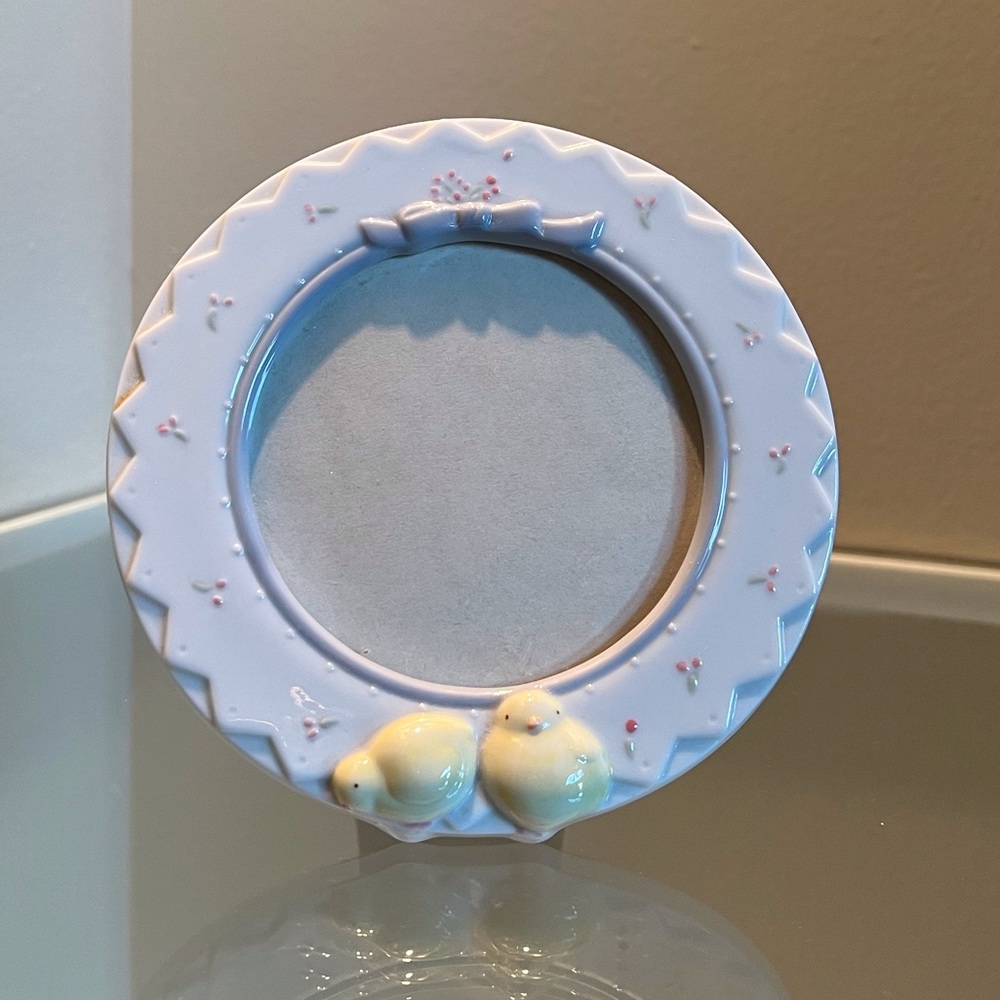 Charpénte Ceramic Photo Frame for Baby Nursery Vintage 1994 Girl Baby Chicks